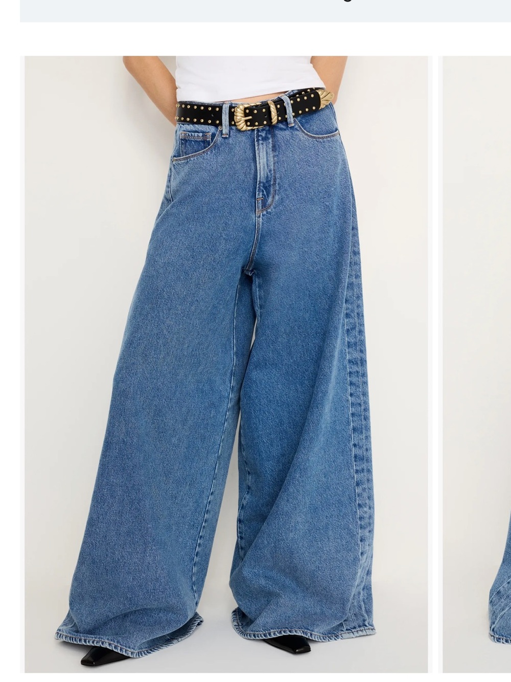 Good American paneled Wide Leg Jeans Size 4